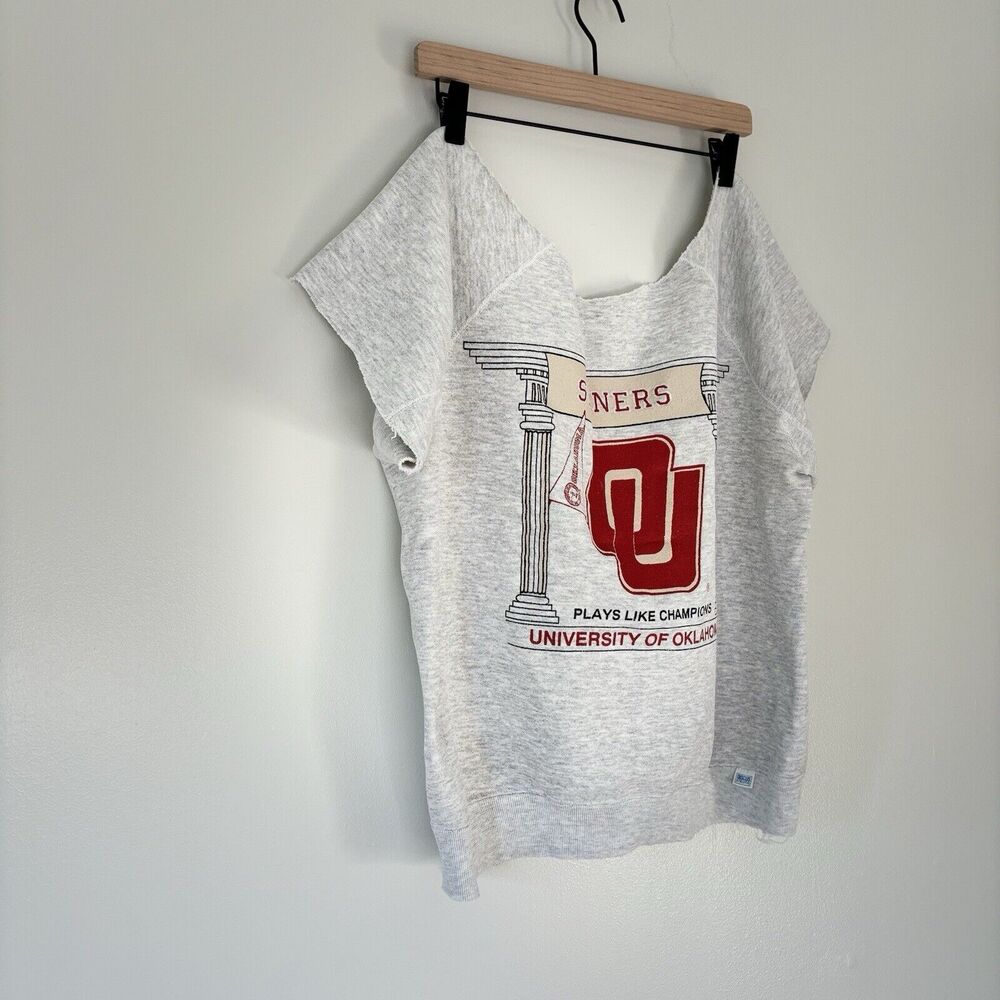 Vintage 80s Discus Athletic Sweatshirt OU Oklahoma Sooners Football Medium USA - Picture 6 of 16